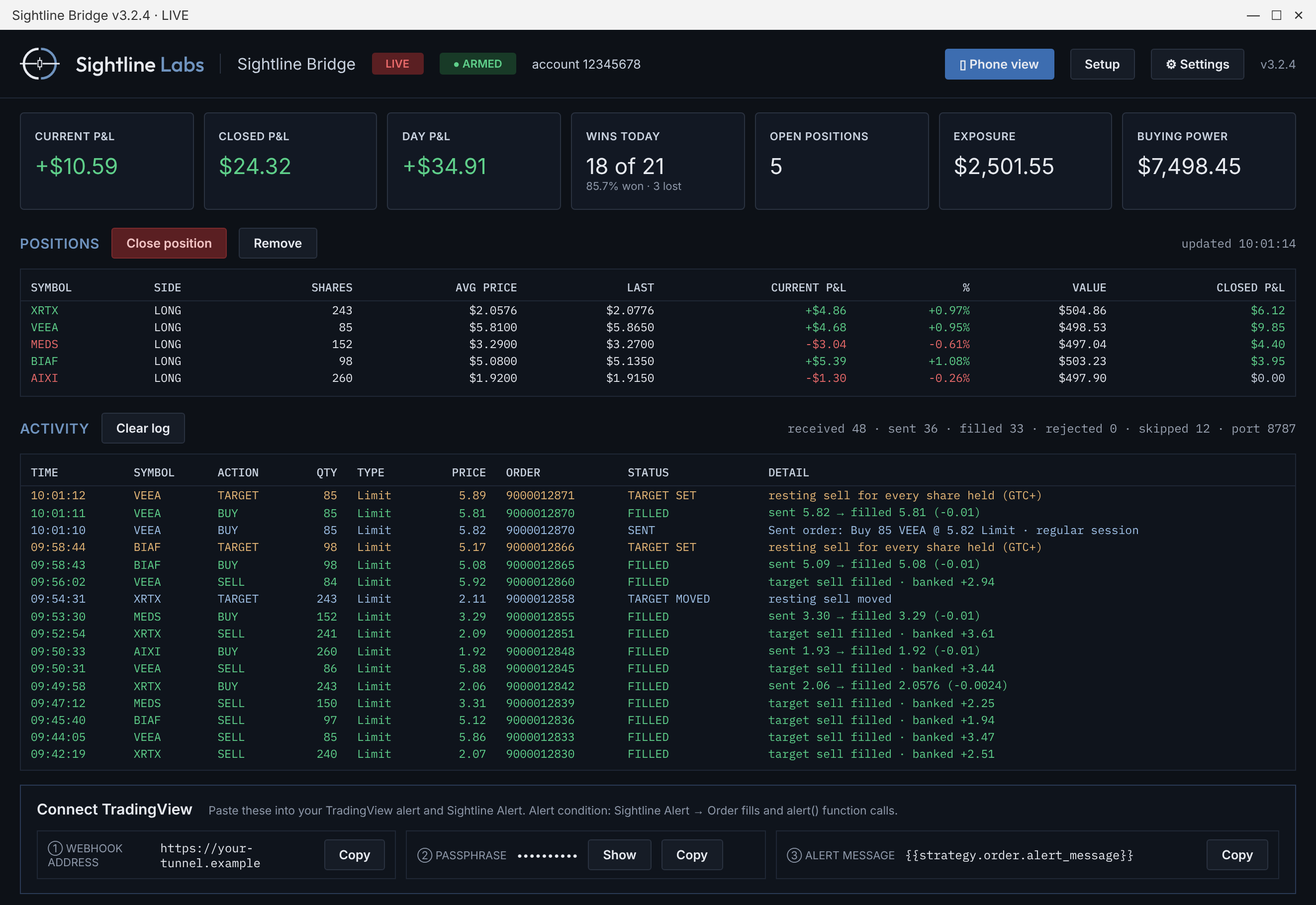 Bridge dashboard on your computer